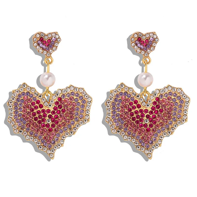 New Luxury S925 Sterling Silver Post Pink Crystal Heart Earring Rhinestone Statement Love Heart Drop Earring For Girl
New Luxury S925 Sterling Silver Post Pink Crystal Heart Earring Rhinestone Statement Love Heart Drop Earring For Girl