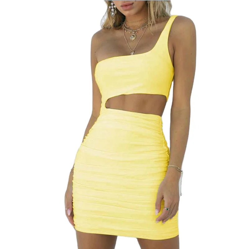 Hot Sale Summer Stylish cut out one shoulder Sexy rushed skirt Dress, Customized color
Hot Sale Summer Stylish cut out one shoulder Sexy rushed skirt Dress, Customized color