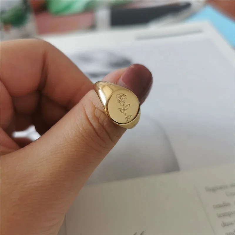 Stainless steel engraved rose flower ring
Stainless steel engraved rose flower ring