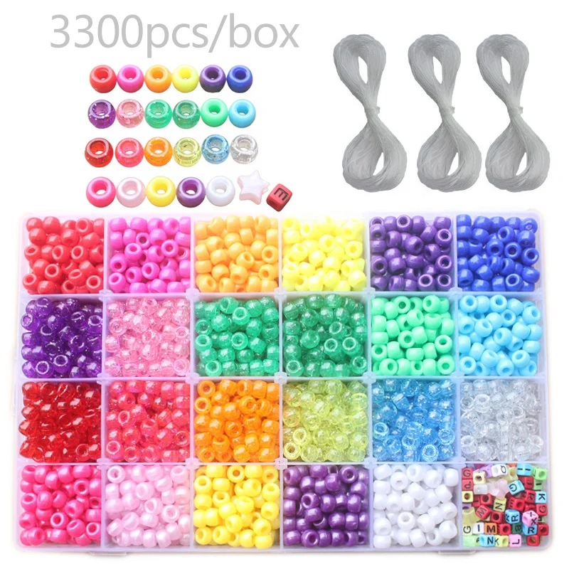 Box of 3300 9x6mm Plastic Large Hole Bucket Beads DIY Handmade Beads 24 grid Set Bracelet Necklace Accessories woven accessories, Mixed colorful
Box of 3300 9x6mm Plastic Large Hole Bucket Beads DIY Handmade Beads 24 grid Set Bracelet Necklace Accessories woven accessories, Mixed colorful