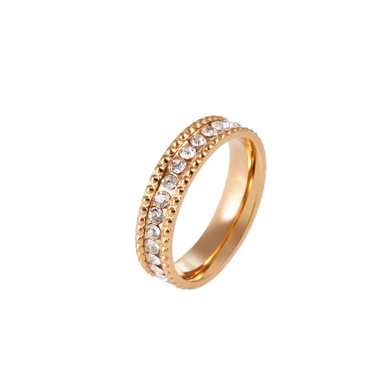 New Trendy 18k Gold Plating Crystal Rhinestone Band Ring Simple Cubic Zircon Enternity Ring
New Trendy 18k Gold Plating Crystal Rhinestone Band Ring Simple Cubic Zircon Enternity Ring
