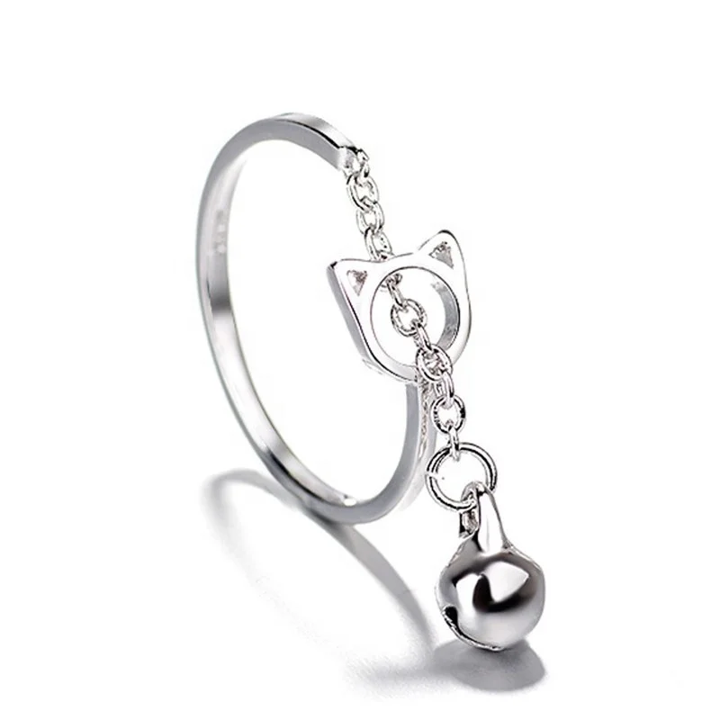 New Fashion Copper Hollow Cat Open Ring With Bell Pendant Charm Chain For Women Girl Lovely Cute Animal Jewelry Gift
New Fashion Copper Hollow Cat Open Ring With Bell Pendant Charm Chain For Women Girl Lovely Cute Animal Jewelry Gift
