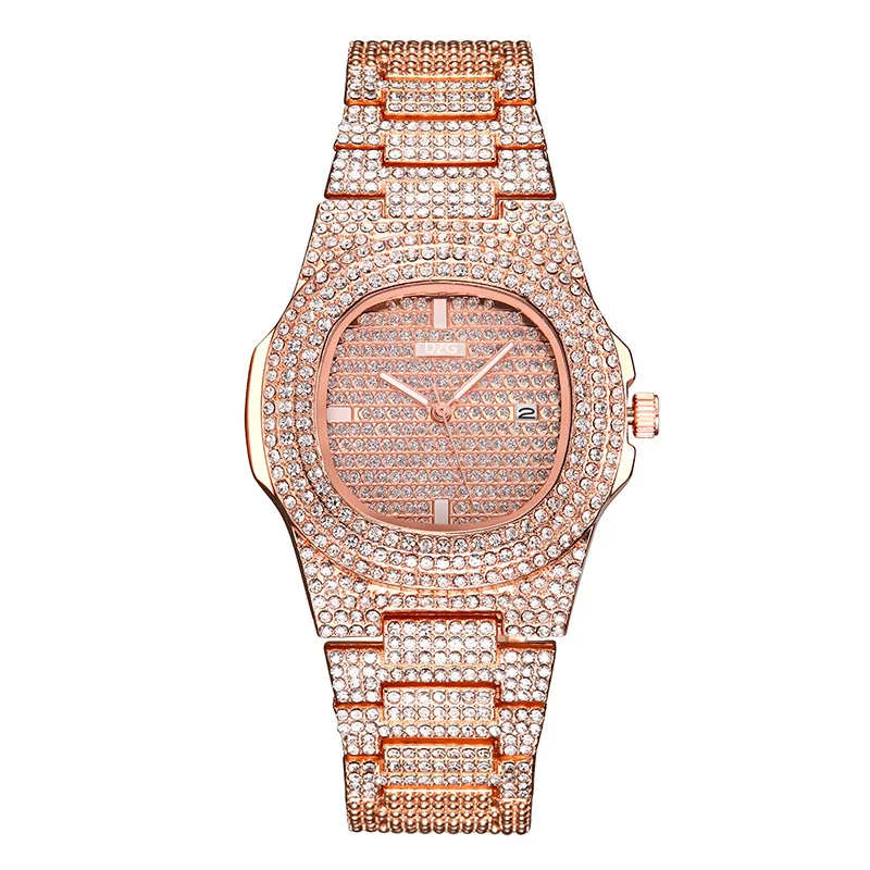 Women Watches Luxury Iced Out Watch Gold Rhinestone Diamond Watch Square Quartz Waterproof Wristwatch Relogio Masculino, As the picture
Women Watches Luxury Iced Out Watch Gold Rhinestone Diamond Watch Square Quartz Waterproof Wristwatch Relogio Masculino, As the picture