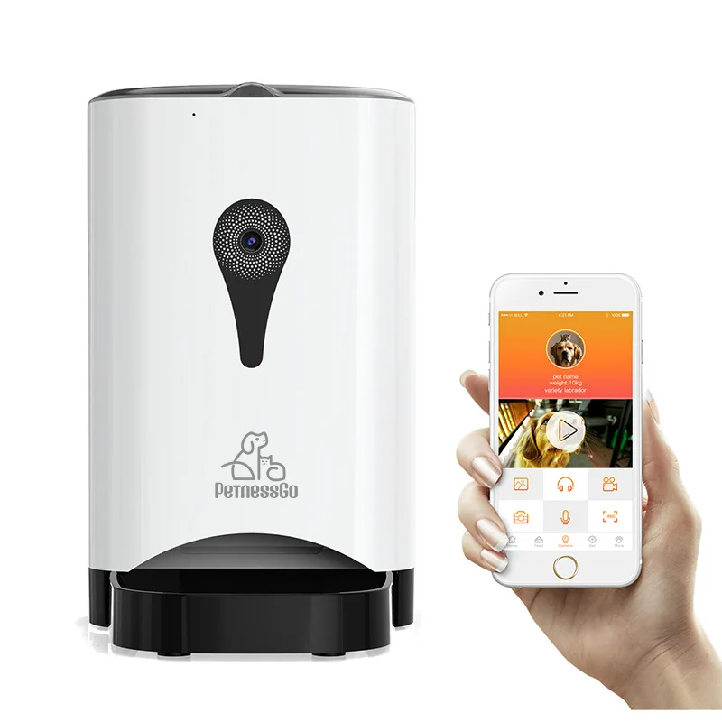Intelligent Remote Control Automatic Pet Feeder Wifi With Camera Function for Cats and Dogs Smart Dispenser, White
Intelligent Remote Control Automatic Pet Feeder Wifi With Camera Function for Cats and Dogs Smart Dispenser, White
