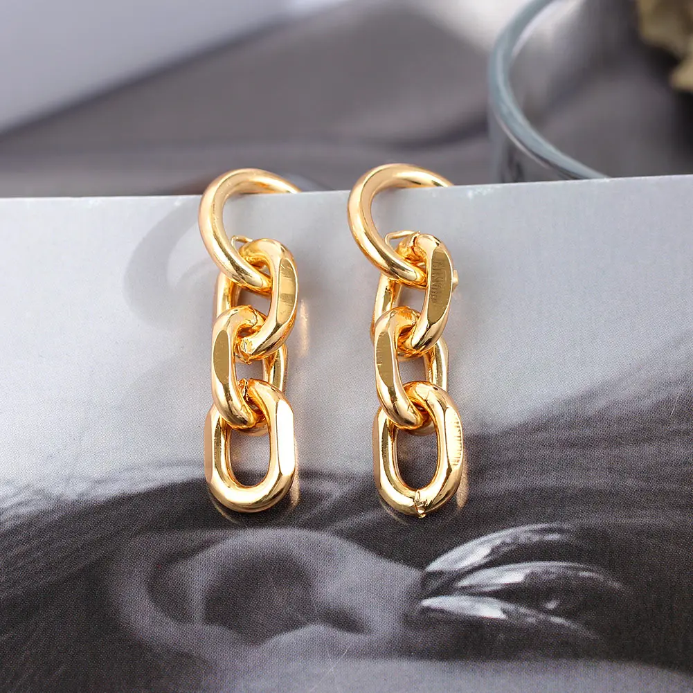 Personality Trendy Punk Jewelry Unique Gold Silver Color Geometric Dangle Earrings C-shape Metal Chain Drop Earrings For Women
Personality Trendy Punk Jewelry Unique Gold Silver Color Geometric Dangle Earrings C-shape Metal Chain Drop Earrings For Women
