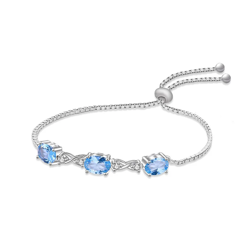 Hot sale Lunxry CZ Bracelets women jewelry 925 Sterling Silver Oval Shape Blue stone Zircon Bracelets Adjustable
Hot sale Lunxry CZ Bracelets women jewelry 925 Sterling Silver Oval Shape Blue stone Zircon Bracelets Adjustable