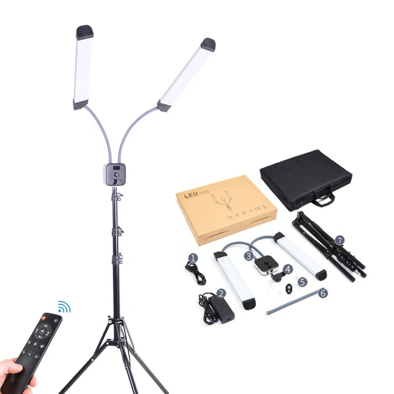 Dual Arm Light with Tripod Stand Makeup Live Streaming Youtube Vlog Video Photography Lighting Eyelash Tattoo Light Double Lamp, Gray and black
Dual Arm Light with Tripod Stand Makeup Live Streaming Youtube Vlog Video Photography Lighting Eyelash Tattoo Light Double Lamp, Gray and black