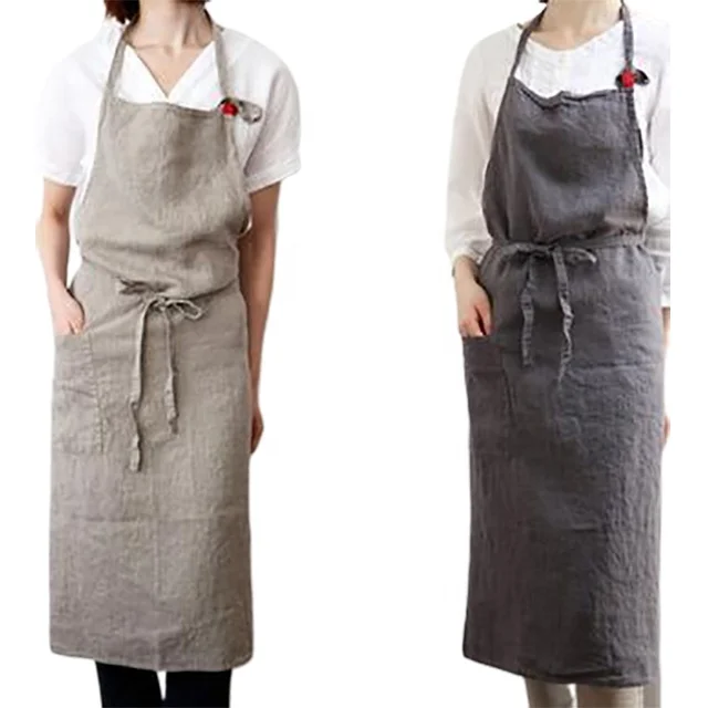 New Fresh Super Quality Korean Japanese Style Natural Plain Full Length Kitchen Bib Flax Linen Apron, Can be customized
New Fresh Super Quality Korean Japanese Style Natural Plain Full Length Kitchen Bib Flax Linen Apron, Can be customized