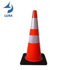 70cm PVC European standard road warning colored safety traffic cone