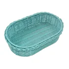 Promotional plastic rattan hand woven storage basket oval tray