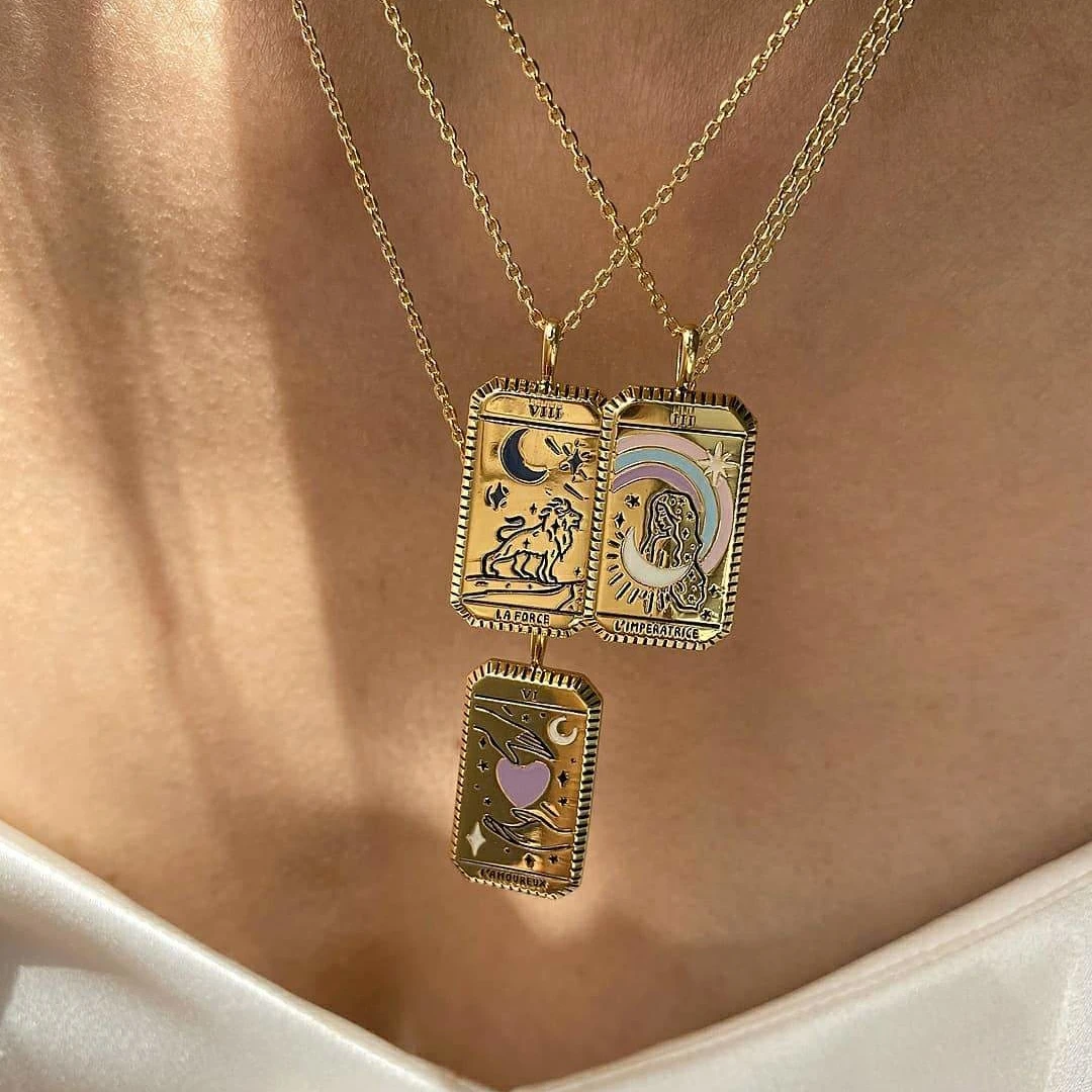 Fast Selling Hot New Product Horoscope Astrological Sign Tarot Pendant Necklace Copper 18k Gold Plated Clavicle Chain, Picture shows
Fast Selling Hot New Product Horoscope Astrological Sign Tarot Pendant Necklace Copper 18k Gold Plated Clavicle Chain, Picture shows