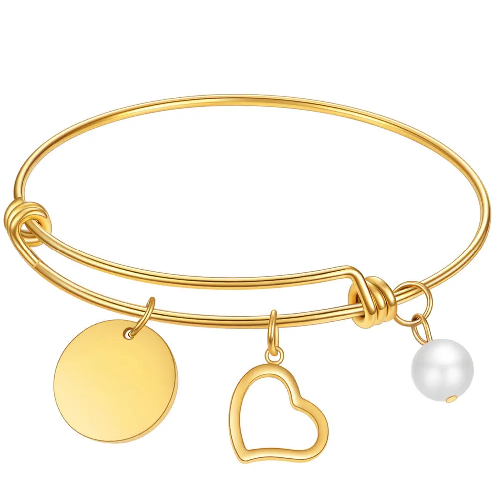 Customized Female Alex Length Adjustable Stainless Steel Silver Golden Round Charm Engrave Bracelet, Silver, gold
Customized Female Alex Length Adjustable Stainless Steel Silver Golden Round Charm Engrave Bracelet, Silver, gold