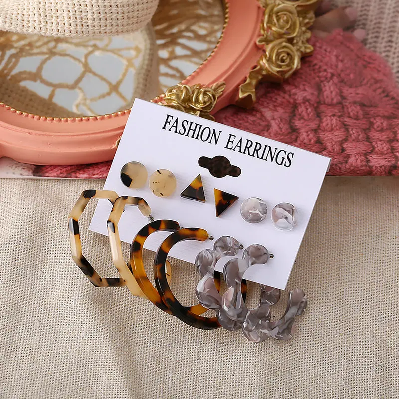 50107 Colorful Acrylic 6 Pairs Stud Earring Geometric Flower Dangle Jewelry Earrings Set for Women
50107 Colorful Acrylic 6 Pairs Stud Earring Geometric Flower Dangle Jewelry Earrings Set for Women