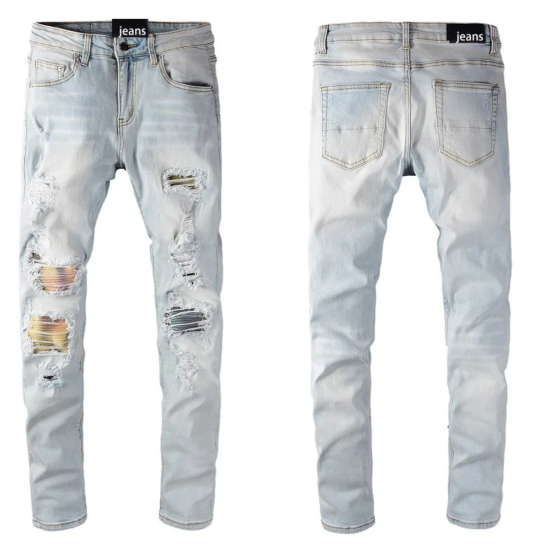 637 New Style amiry High Street high quality mens skinny ripped jeans men denim plus size pants & jeans
637 New Style amiry High Street high quality mens skinny ripped jeans men denim plus size pants & jeans