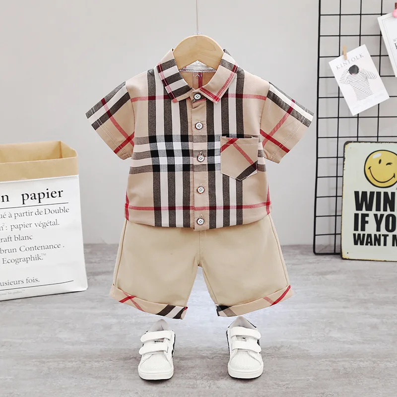 luxury brand baby's Summer infant and toddler's plaid sibling sets kid's Short Sleeve Suit for boys two-piece baby suit
luxury brand baby's Summer infant and toddler's plaid sibling sets kid's Short Sleeve Suit for boys two-piece baby suit