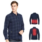 Heated Plaid Shirt Long Sleeve Thermal Shirt For Men