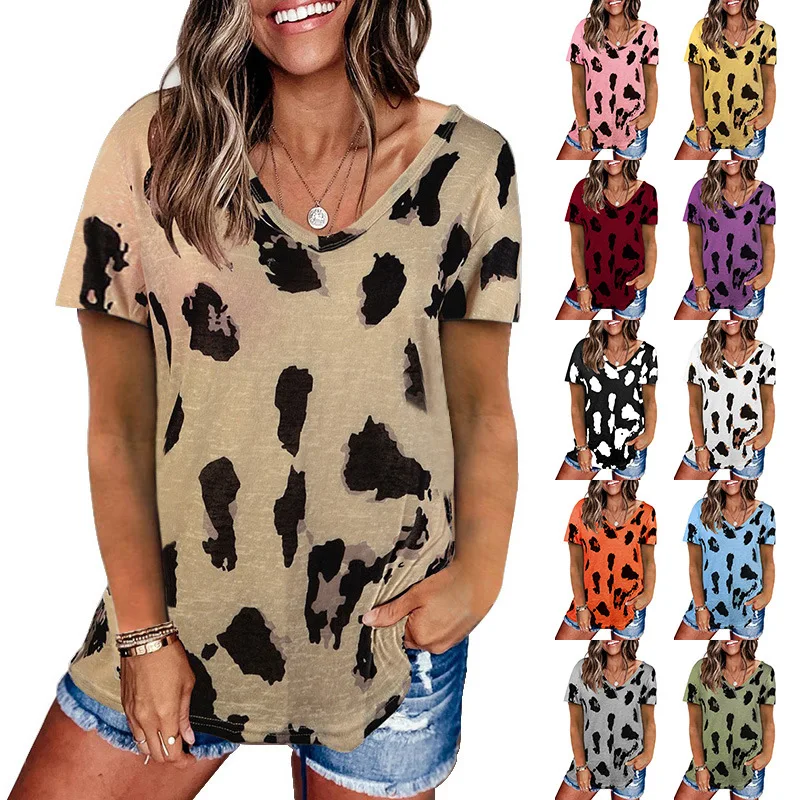 Hot Sale new women's leopard print casual loose short-sleeved T-shirt blouse, As picture as
Hot Sale new women's leopard print casual loose short-sleeved T-shirt blouse, As picture as