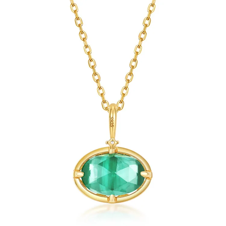 Malachite Crystal Double Gemstones Pendant Silver Long Necklace 925 Gold Plated Jewelry
Malachite Crystal Double Gemstones Pendant Silver Long Necklace 925 Gold Plated Jewelry