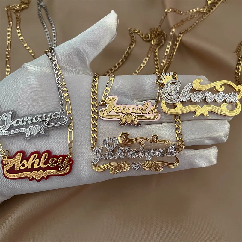 3D Hip Hop Letter Necklace Name Crystal Double Plated Name Necklace Old English Custom Carving Batch of Flowers for Gifts, Picture
3D Hip Hop Letter Necklace Name Crystal Double Plated Name Necklace Old English Custom Carving Batch of Flowers for Gifts, Picture