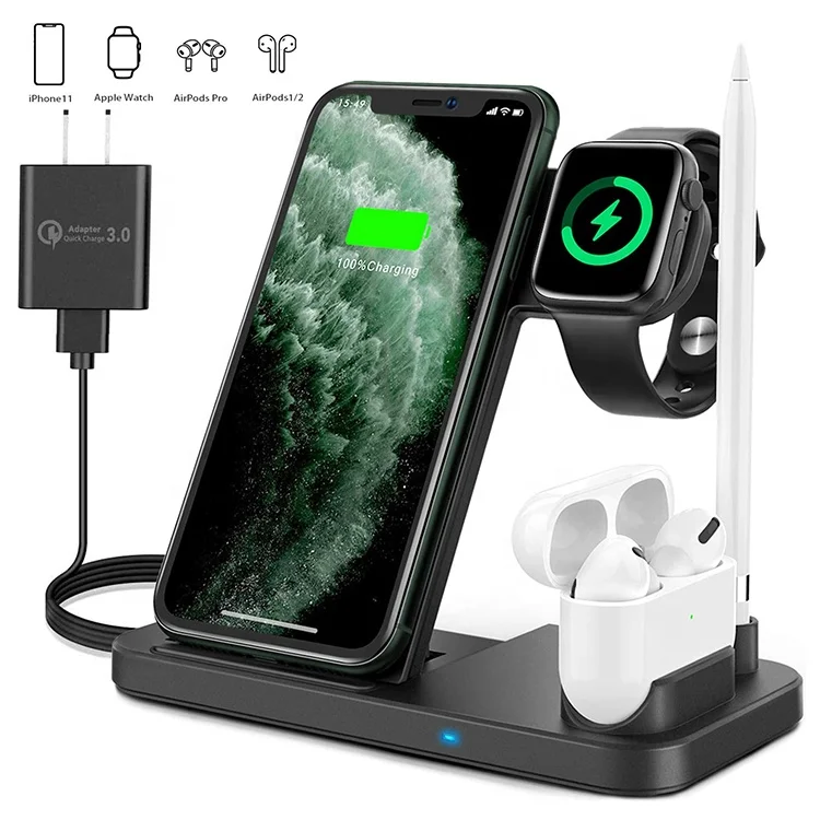 For Pen Earphone Smart Watch Mobile Phone Fast Charging Stand 15W Qi 4 In 1 Wireless Charger, Black,white
For Pen Earphone Smart Watch Mobile Phone Fast Charging Stand 15W Qi 4 In 1 Wireless Charger, Black,white