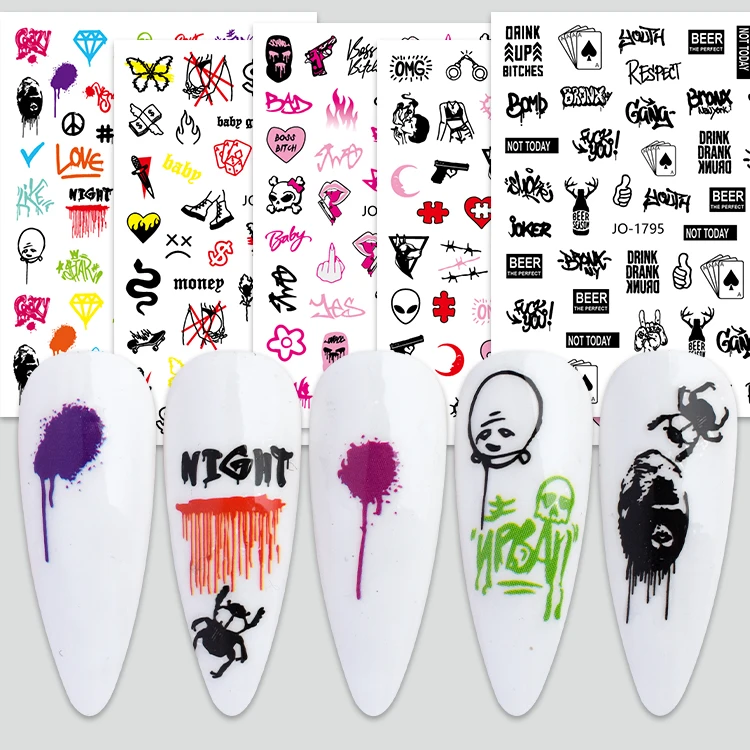 SHIZHIXIU Punk Nail Art Decals summer elements trend games punk style nail stickers 3D Nail Sticker decal charms Ornament Decor
SHIZHIXIU Punk Nail Art Decals summer elements trend games punk style nail stickers 3D Nail Sticker decal charms Ornament Decor