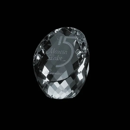 optical egg shaped crystal clear glass paperweight company