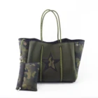 2020 Fashion design printing beach bags neoprene woman handbag