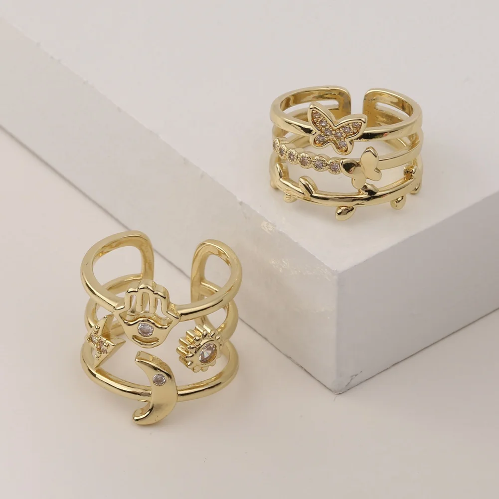 Hot selling Creative Fashion Jewelry 18K Gold Plated Butterfly Moon Finger Ring For Women Exquisite Multi-layer Opening Rings
Hot selling Creative Fashion Jewelry 18K Gold Plated Butterfly Moon Finger Ring For Women Exquisite Multi-layer Opening Rings