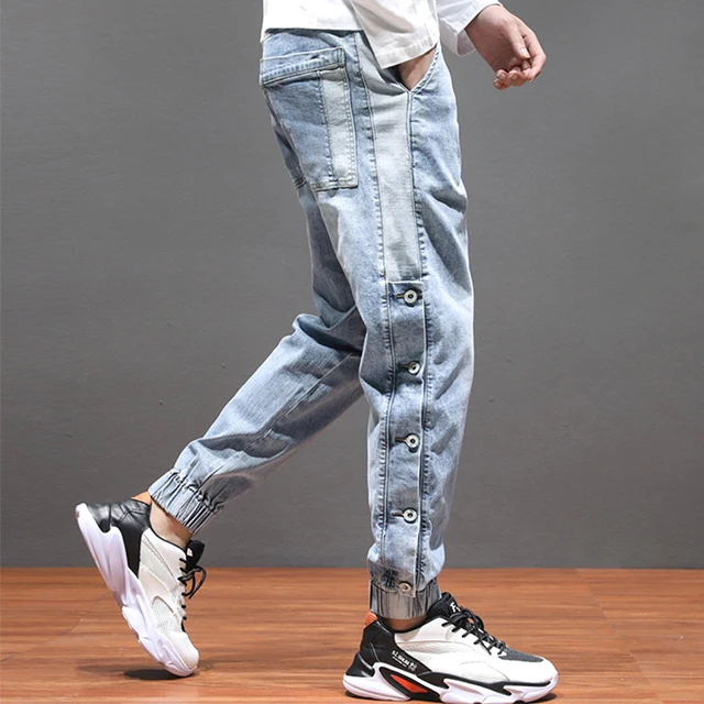 In Stock Wholesale New Overalls Trendy Loose Harem Feet Stitching Beam Pants Jeans for Men
In Stock Wholesale New Overalls Trendy Loose Harem Feet Stitching Beam Pants Jeans for Men