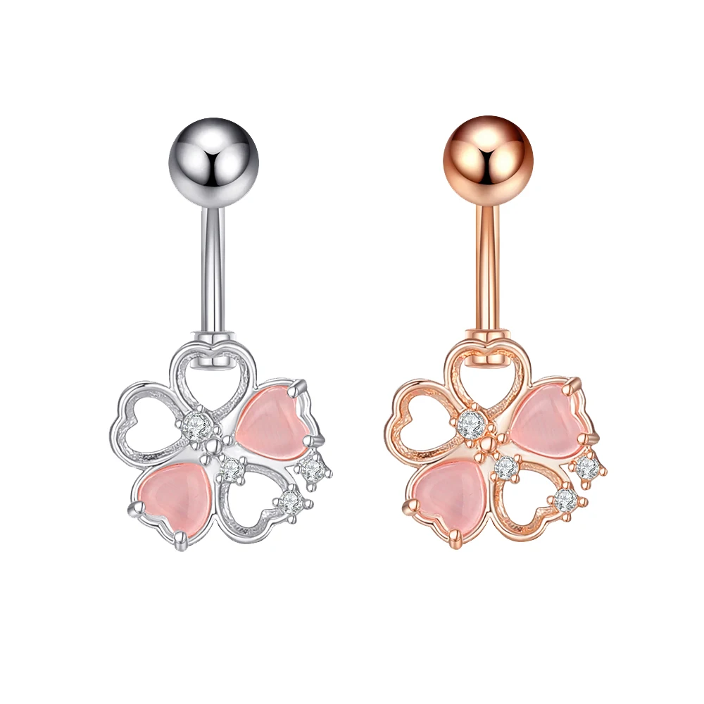 Pink Heart Shaped Cat's Eye Five Leaf Flower Belly Rings Hypoallergenic High Quality Navel Rings for Women Girls
Pink Heart Shaped Cat's Eye Five Leaf Flower Belly Rings Hypoallergenic High Quality Navel Rings for Women Girls