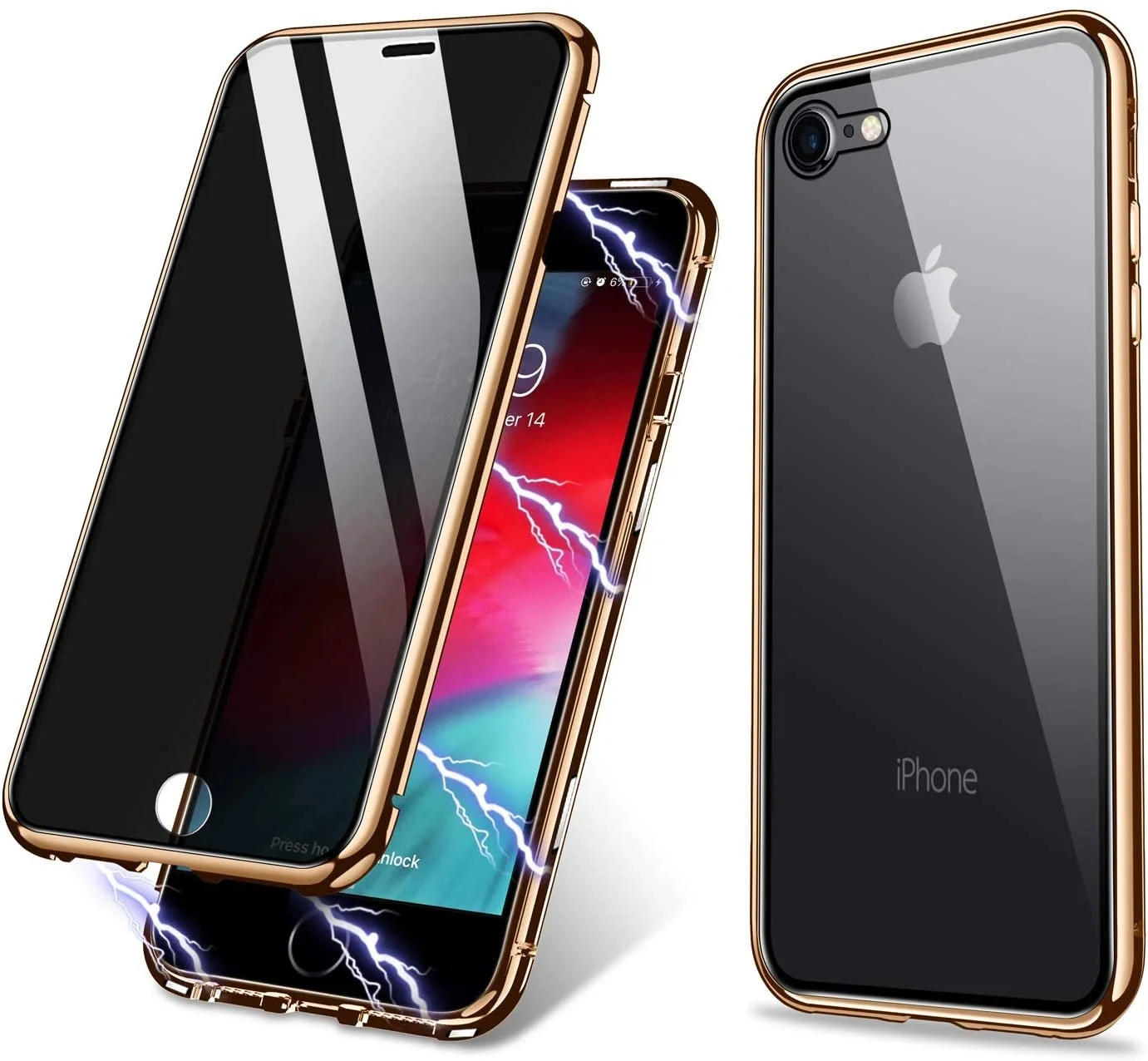 ZHIKE Metal Aluminum Frame Anti-Peep Double Sided Tempered Glass 360 Degree Protection Magnetic Case for iPhone SE 2020 SE 2 7 8, Black, red, different gradient colors
ZHIKE Metal Aluminum Frame Anti-Peep Double Sided Tempered Glass 360 Degree Protection Magnetic Case for iPhone SE 2020 SE 2 7 8, Black, red, different gradient colors