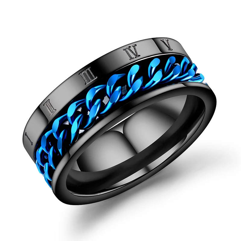 Titanium Steel Rotating Chain Roman Numerals Ring Personality Punk Men Finger Rings Jewelry (KSS225), As the picture
Titanium Steel Rotating Chain Roman Numerals Ring Personality Punk Men Finger Rings Jewelry (KSS225), As the picture