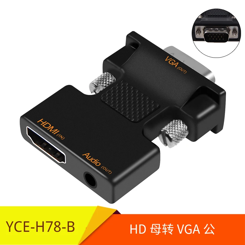 High performance hd-a female to vga male 3.5audio adapter converter - ANKUX.COM