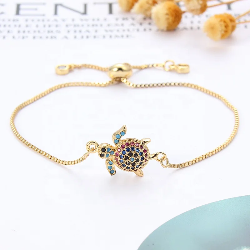 Sea Turtle Bracelet Brass Vacuum Gold Color AAA CZ Zircon Adjustable Chain Charm Bracelets for Women Jewelry Wristband, Picture
Sea Turtle Bracelet Brass Vacuum Gold Color AAA CZ Zircon Adjustable Chain Charm Bracelets for Women Jewelry Wristband, Picture