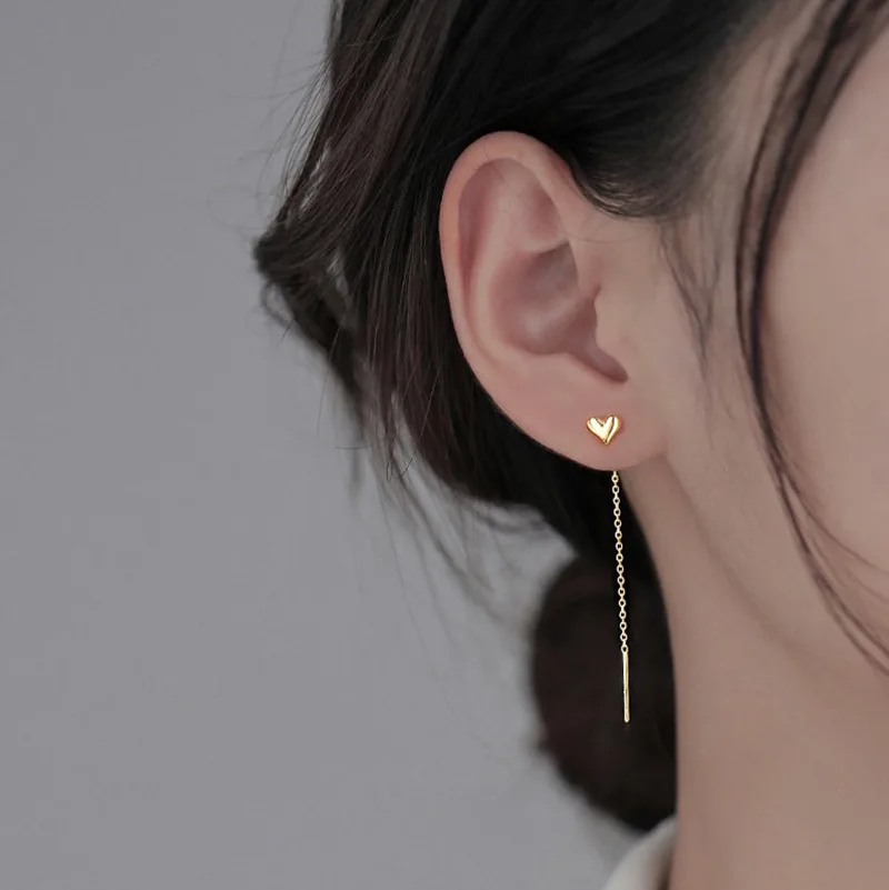 SC Elegant Simple Jewelry S925 Sterling Silver Ear Line Gold Plated Heart Long Tassel Earring Wire for Women
SC Elegant Simple Jewelry S925 Sterling Silver Ear Line Gold Plated Heart Long Tassel Earring Wire for Women