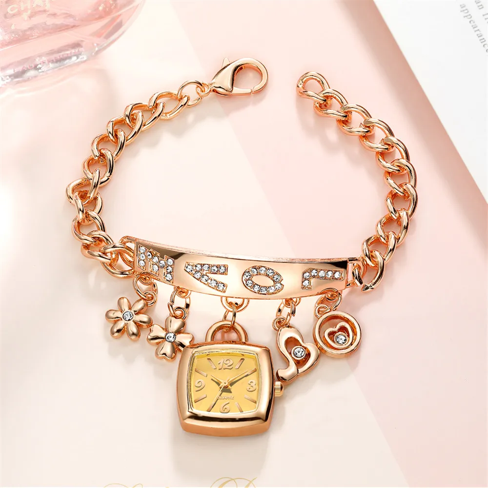 Women Bracelet Watch Fashion Rhinestone Love Casual Quartz Wristwatch Stainless Steel Bracelet Ladies Watch Gifts
Women Bracelet Watch Fashion Rhinestone Love Casual Quartz Wristwatch Stainless Steel Bracelet Ladies Watch Gifts