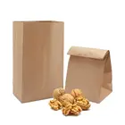 Custom Printed Food Grade Bread Burger Bakery Greaseproof Kraft Paper Bag for Sachet Packaging
