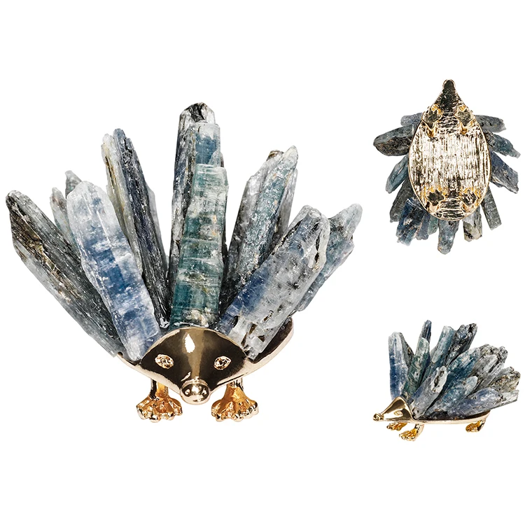 High Quality Gold Alloy Aquamarine Mini Hedgehog Crystal Cluster Home Decoration, As picture
High Quality Gold Alloy Aquamarine Mini Hedgehog Crystal Cluster Home Decoration, As picture