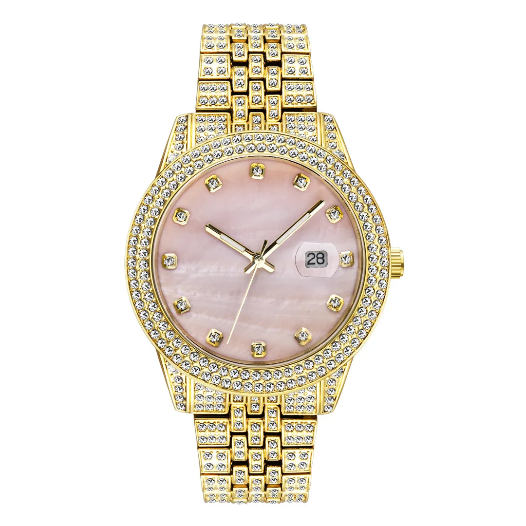 Luxury Bling Quartz Watch Relojes Men Hip Hop Gold Plated Waterproof Wristwatch Crystal Full Diamond Iced Out Quartz Watch
Luxury Bling Quartz Watch Relojes Men Hip Hop Gold Plated Waterproof Wristwatch Crystal Full Diamond Iced Out Quartz Watch