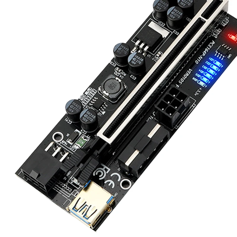 Graphics card extension cable 009sPLUS Black gold conversion board LED running lantern PCIEX1toX16 graphics card expansion slo
Graphics card extension cable 009sPLUS Black gold conversion board LED running lantern PCIEX1toX16 graphics card expansion slo
