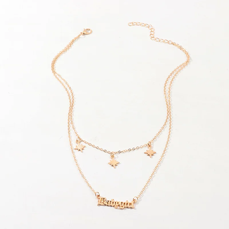 Wholesale Fashion Creative Letter Babygirl Gold Plated Necklace Metal Stars Layered Necklace Jewelry For Women
Wholesale Fashion Creative Letter Babygirl Gold Plated Necklace Metal Stars Layered Necklace Jewelry For Women