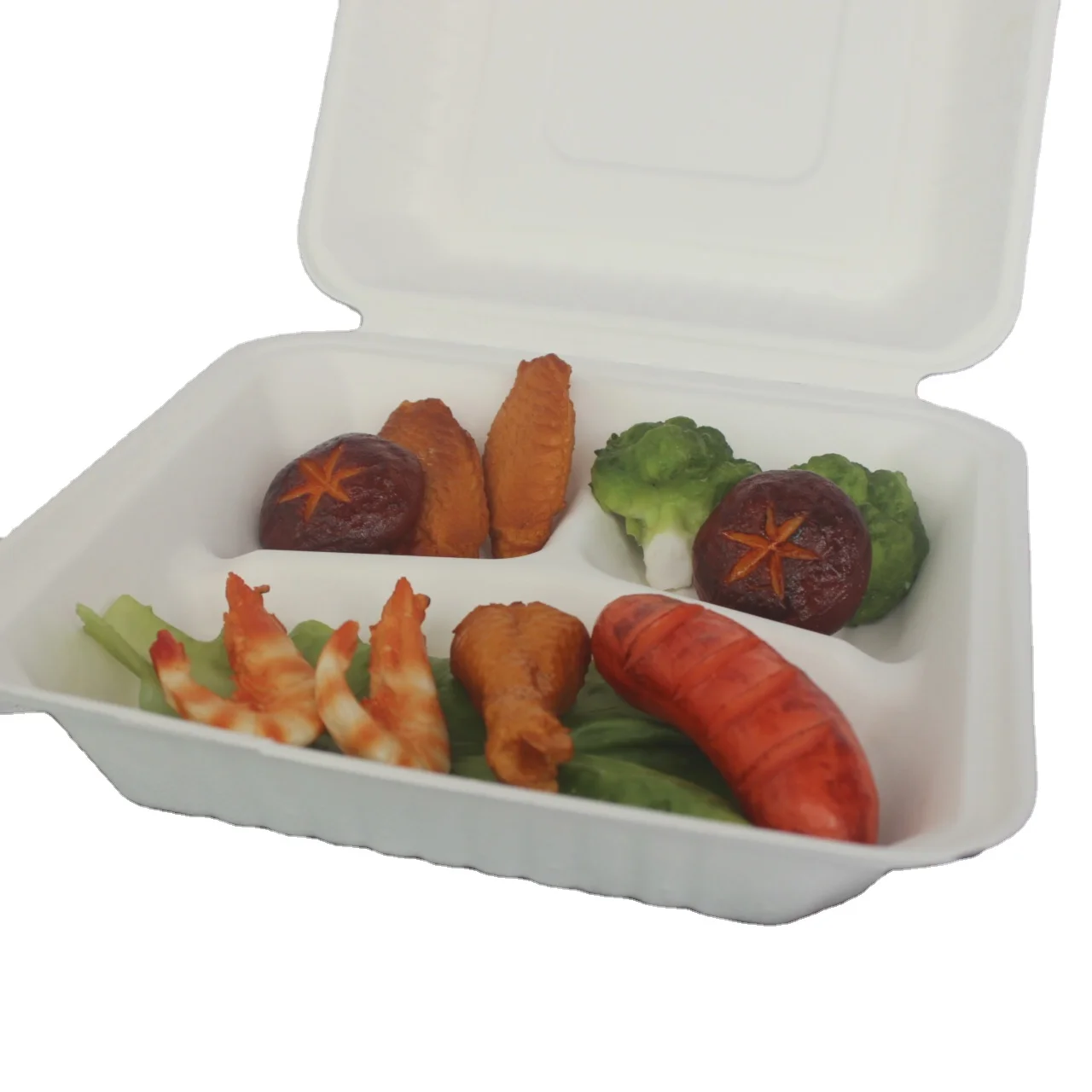 8 inch bagasse disposable food container biodegradable food container bento box, White/natural
8 inch bagasse disposable food container biodegradable food container bento box, White/natural
