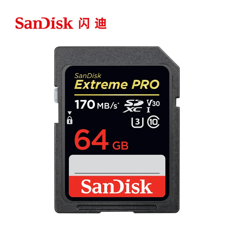 

High Speed SanDisk Extreme PRO sd card 64GB 128GB 256GB Memory Card 32GB Class10 U3 V30 170m/s for camera