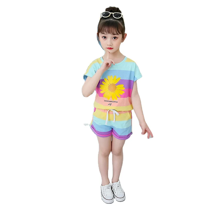 2021 Girls Rainbow Suit New Summer Korean V ersion Of The Big Children Clothing Children Striped Print Avatar Two-Piece Set XQM
2021 Girls Rainbow Suit New Summer Korean V ersion Of The Big Children Clothing Children Striped Print Avatar Two-Piece Set XQM