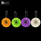 Halloween spider reflector soft PVC Reflective safety keychain bag pendant accessories keyrings for traffic visible use