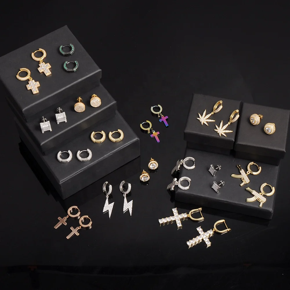 2021 New Hip Hop Jewelry Cross Drop Hoop Earrings Men Women Bling Brass Gun Dangle Earring Ice Out CZ Cubic Zircon Stud Earrings, Gold /silver color
2021 New Hip Hop Jewelry Cross Drop Hoop Earrings Men Women Bling Brass Gun Dangle Earring Ice Out CZ Cubic Zircon Stud Earrings, Gold /silver color