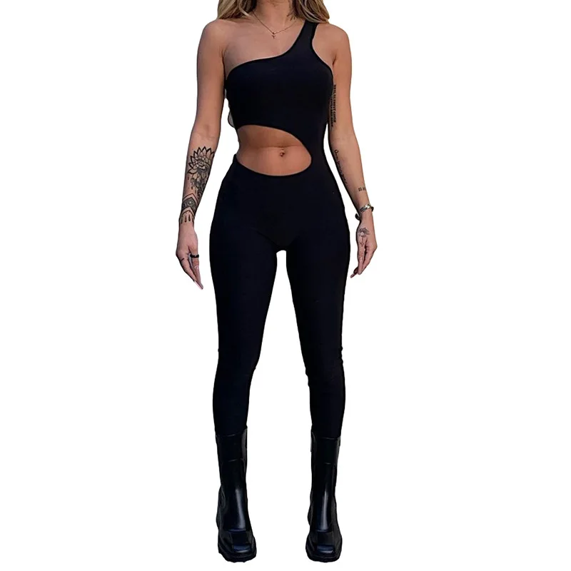Cut Out One Shoulder Sports Jumpsuits For Women Sexy Sleeveless Active Wear Outfits One Piece Jumpsuit Casual Overalls B1212
Cut Out One Shoulder Sports Jumpsuits For Women Sexy Sleeveless Active Wear Outfits One Piece Jumpsuit Casual Overalls B1212