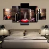 Decorative Painting 5 Piece HD Printed red wine food grapes Painting Canvas Print kitchen wal livingroom painting