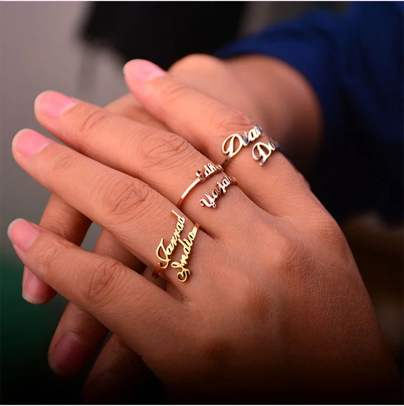 Fashion Custom Letter Name Ring Stainless Steel DIY Ring Valentine Day Gift, Gold, silver, rose gold
Fashion Custom Letter Name Ring Stainless Steel DIY Ring Valentine Day Gift, Gold, silver, rose gold