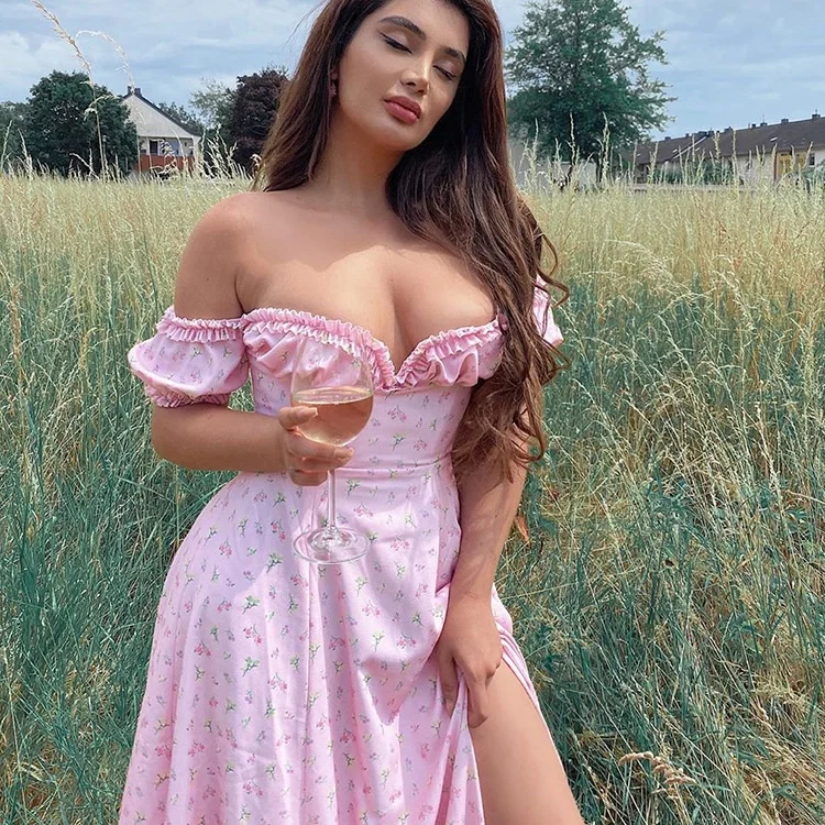 Strapless Zipper Backless Floral Dress Split Short Sleeve Ruffle Dresses Women Summer Clothes Casual Dresses Women Party
Strapless Zipper Backless Floral Dress Split Short Sleeve Ruffle Dresses Women Summer Clothes Casual Dresses Women Party